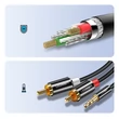 Kép 6/6 - Ugreen 3.5mm mini jack to 2RCA audio kábel 3m - Fekete (10590)