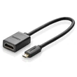 Kép 1/6 - Ugreen HDMI (anya) to Micro HDMI (apa) adapter kábel 19 pin 20cm - Fekete (20134)