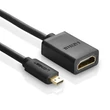 Kép 2/6 - Ugreen HDMI (anya) to Micro HDMI (apa) adapter kábel 19 pin 20cm - Fekete (20134)