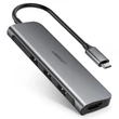 Kép 1/6 - Ugreen multifunkcionális HUB USB Typ C 3.0 Power Delivery 3x USB 3.0 / HDMI - Szürke (50209)