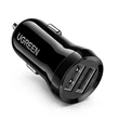 Imagine 1/6 - Ugreen 2x încărcător auto dublu USB 24W 4.8A - negru (50875)