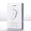 Kép 6/6 - Ugreen USB C Power Delivery 3.0 Quick Charge 4.0+ gyorstöltős hálózati fali töltő 18W 3A - Fehér (60450)