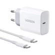 Obraz 1/2 - Sieťová nabíjačka UGREEN USB-C, 30 W + kábel USB-C (biela)
