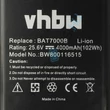 Kép 3/7 - VHBW fűnyíró csere akkumulátor Robomow MRK7005A, 8IFR27/66, BAT7000B, BAT7001A - 4000 mAh 25,6 V Li-Ion