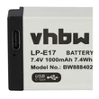 Kép 4/5 - VHBW Canon LP-E17 akkumulátor - 1000mAh, 7.4V, Li-Ion USB C aljzattal