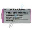 Kép 1/7 - VHBW univerzális csere akkumulátor a 16340, DL123A, CR123R, CR17335, CR17345, CR123A típusokhoz – 800 mAh 3,6 V Li-Ion