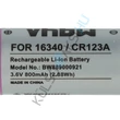 Kép 3/7 - VHBW univerzális csere akkumulátor a 16340, DL123A, CR123R, CR17335, CR17345, CR123A típusokhoz – 800 mAh 3,6 V Li-Ion