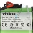 Kép 3/7 - VHBW fűnyíró csereakkumulátor Gardena R40Li / Husqvarna Automower / Flymo 1200R-hez - 1500 mAh 18 V Li-Ion