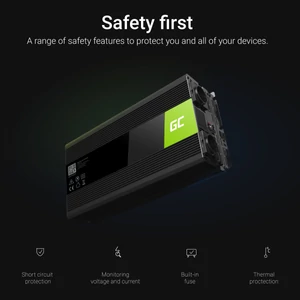 Green Cell ® Voltage Car Inverter 12V to 230V, 3000W/6000W, Full Sine Wave