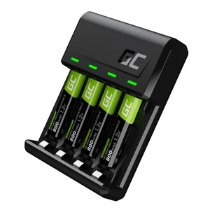 Set Green Cell GC VitalCharger charger and 4x AA Ni-MH 800mAh batteries