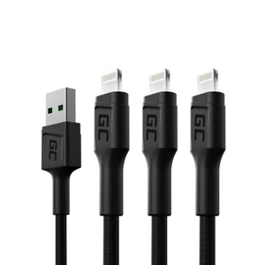 Green Cell 3 x GC Ray USB - osvetlenie 120 cm pre iPhone, iPad, iPod s bielym LED rýchlym nabíjaním