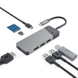 Green Cell adaptér HUB GC Connect 7v1 (3xUSB-A 3.1 HDMI 4K 60Hz USB-C PD 85W) pre Apple MacBook M1/M2, Lenovo X1, Asus ZenBook, Dell XPS