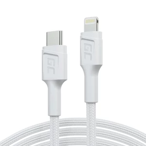 Green Cell Biela USB-C - Lightning MFi 1 m kábel Apple iPhone Green Cell PowerStream, rýchle nabíjanie Power Delivery
