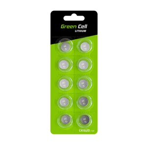 10x Lithium Green Cell CR1620 3V 70mAh Batteries