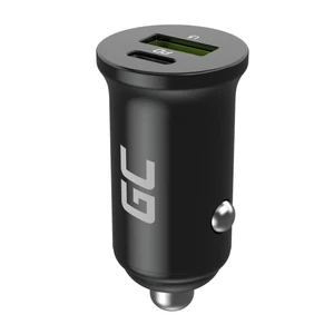 Green Cell PowerRide Nano 38 USB-C Car Charger 38W USB-C USB-A, PD 3.0 Fast Charging, For 12V and 24V Car Cigarette Sockets