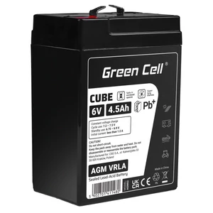 Green Cell CUBE AGM batéria IP54 6V 4,5Ah VRLA Gel hlboký cyklus, skúter, kosačka, loď, traktor