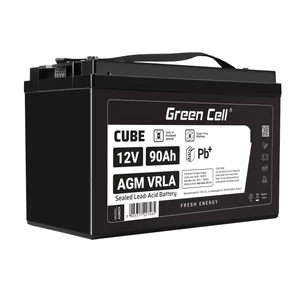 Green Cell CUBE AGM batéria IP54 12V 90Ah VRLA Gel hlboký cyklus, skúter, kosačka, loď, traktor