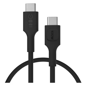 Greencell PowerFlex Silikónový USB-C kábel 0.3m 100W Rýchle Nabíjanie PD Čierny