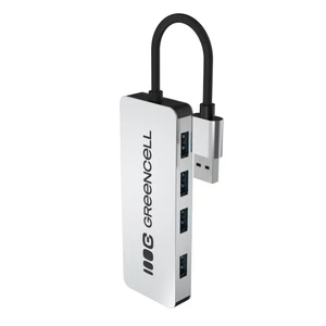 Green Cell Adaptér Basic HUB Greencell USB-A 4v1 (4×USB 3.0) – rýchly prenos až do 5 Gb/s, hliníkové puzdro