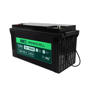 Bezúdržbová batéria Greencell AGM VRLA 12V 120Ah pre lode, fotovoltaiku, solárne panely (173x406x233mm)