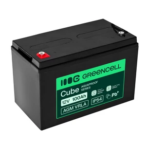 Greencell AGM VRLA 12V 100Ah karbantartásmentes akkumulátor UPS-hez, mérlegekhez, lakókocsihoz (332x175x220mm)