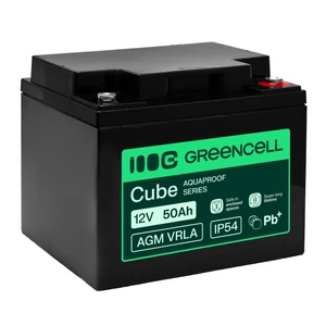 Greencell AGM VRLA 12V 50Ah karbantartásmentes akkumulátor | UPS | Mérlegek | Lakóautó | 197×166×170 mm