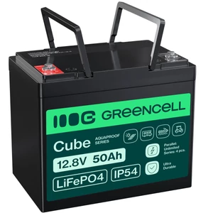 Green Cell CUBE LiFePO4 50Ah 12,8V 640Wh Lithium-iron-phosphate battery for Camper, Golf cart, Wind power plant, Foodtruck