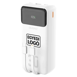 S UNIKÁTNYM LOGOM Dudao K15MAX 30000mAh PD 22.5W Powerbank s vstavanými káblami - Biela