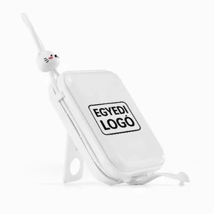 S JEDINEČNÝM LOGOM Joyroom power banka s USB C a Lightning káblami a stojanom Cutie Series 10000mAh 22.5W biela (JR-L008)