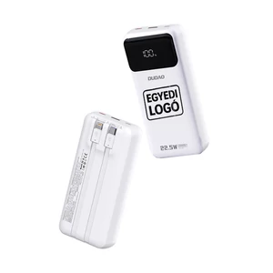 S UNIKÁTNYM LOGOM Dudao K15Pro Power Bank 20000mAh 22.5W PD USB-C / USB-A / Vstavané káble Lightning a USB-C - Biela