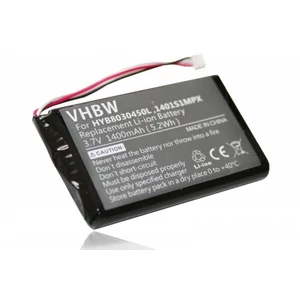 VHBW GPS Battery Replacement for VDO HYB8030450L1401S1MPX, MA3060 - 1400mAh, 3.7V