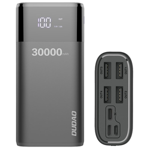 Dudao power bank 4x USB 30000mAh with LCD 4A black (K8Max black)