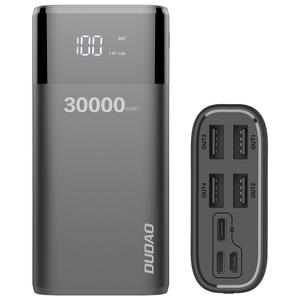 Dudao Power Bank 4x USB 30000mAh, 4A, kijelzővel, fekete (K8Max black)