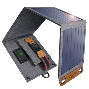 Choetech összecsukható utazási napelemes töltő 14W USB 5V / 2.4A napelemmel, szürke (SC004)