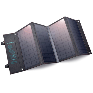 Choetech összecsukható napelemes töltő, napelemes fotovoltaikus 36 W -os gyorstöltési tápellátás USB / USB Type C (94 x 36 cm), szürke (SC006)