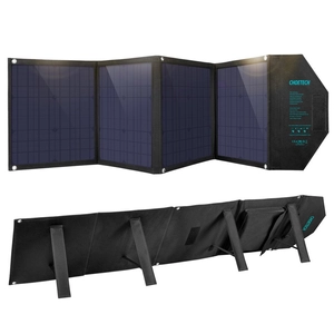 Choetech large foldable solar charger 80 W solar photovoltaic USB Type C (Power Delivery) / 2x USB (fast charging / 2.4A) (158 x 41 cm), black (SC007)