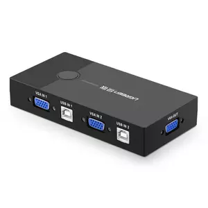 UGREEN 30357 KVM Switch Box 2 portos VGA videoadapter 2 az 1-ben (fekete)