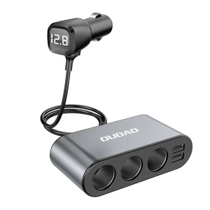 Dudao autós töltő 2x USB / 3x szivargyújtó elosztó, fekete (R1Pro-black)