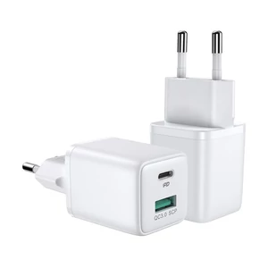 Joyroom fali gyorstöltő (EU csatlakozó), USB / USB Typ C, 30W, Power Delivery, QuickCharge 3.0, AFC FCP, fehér (L-QP303)