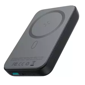 Joyroom power bank 10000mAh, 20W, Power Delivery, Quick Charge, încărcător magnetic fără fir Qi 15W MagSafe compatibil pentru iPhone, negru (JR-W020-negru)