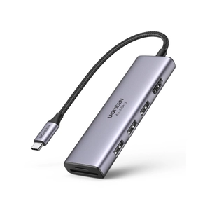 UGREEN CM511 5-in-1 Adapter USB-C Hub - 3x USB3.0 + HDMI + TF / SD (szürke)