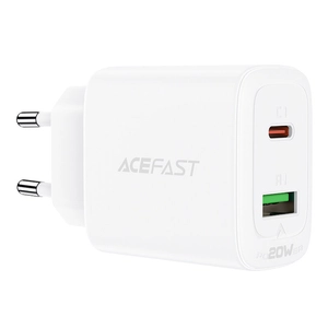 Acefast fali töltő USB Type C / USB 20W, PPS, PD, QC 3.0, AFC, FCP, fehér (A25-white)