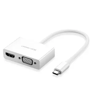 Ugreen adapter videó konverter USB Type C - HDMI / VGA, fehér (MM123)