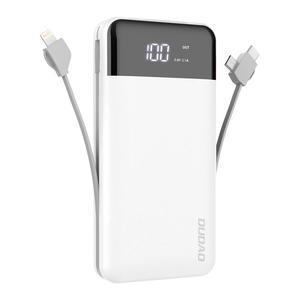 Dudao K1Pro powerbank 20000mAh beépített kábelekkel fehér (K1Pro-white)
