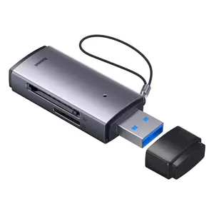 Baseus Lite sorozatú adapter SD / TF USB kártyaolvasó, szürke (WKQX060013)