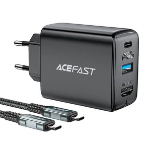 Acefast A17 Fali töltő, 65W GaN + kabel USB-C (fekete)