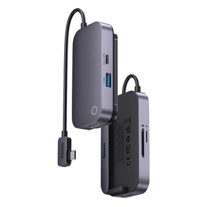 Baseus PadJoy Hub 6in1  USB-C USB 3.0 + HDMI + USB-C PD + 3,5 mm-es jack + SD/TF (szürke)