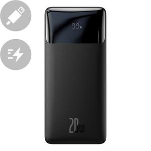 Baseus Bipow gyors töltő Power Bank 10000mAh 20W fekete (Overseas Edition) + USB-A - Micro USB 0.25m fekete kábel (PPBD050301)