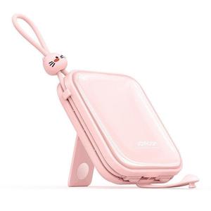 Joyroom power bank USB C és Lightning kábelekkel és állvánnyal Cutie Series 10000mAh 22.5W rózsaszín (JR-L008)