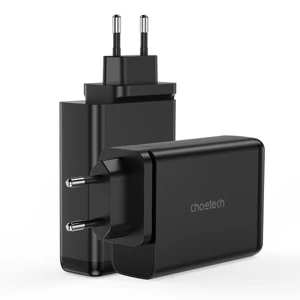 Nabíjačka Choetech GaN 140W 4 porty (2x USB C, 2x USB) čierna (PD6005)